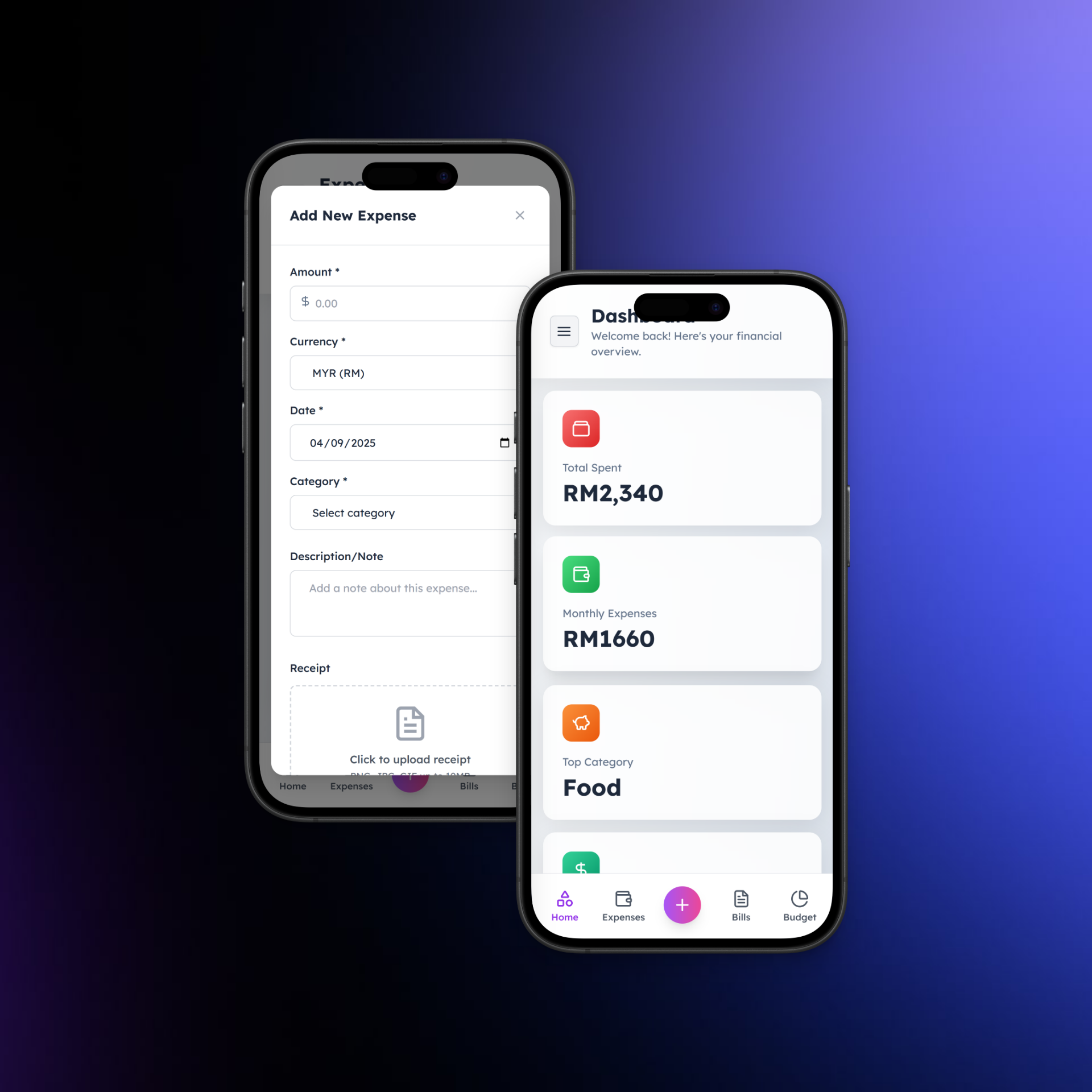 Simple Expense Tracker App Interface - 1Cent Tracker Features