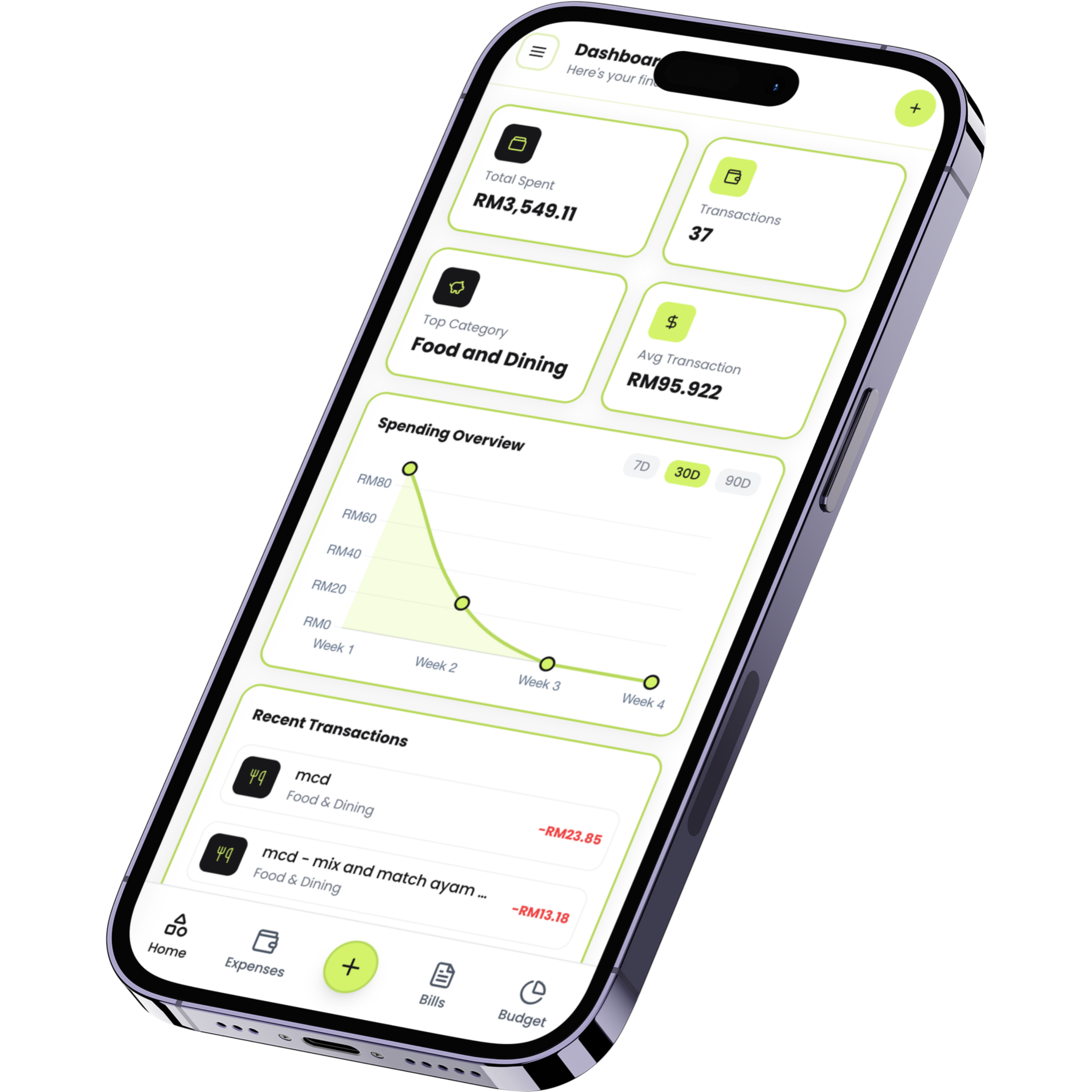 1Cent Tracker app on iPhone